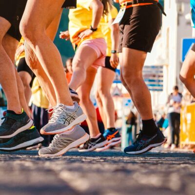 Runners preparing for a race